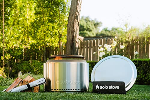 Solo Stove Yukon 2.0, 27 Inch Smokeless Fire Pit with Removable Ash Pan - Wood Burning Portable Stainless Steel Outdoor Fireplace, Stainless Steel, Ideal for 6 or More People, 38 lbs