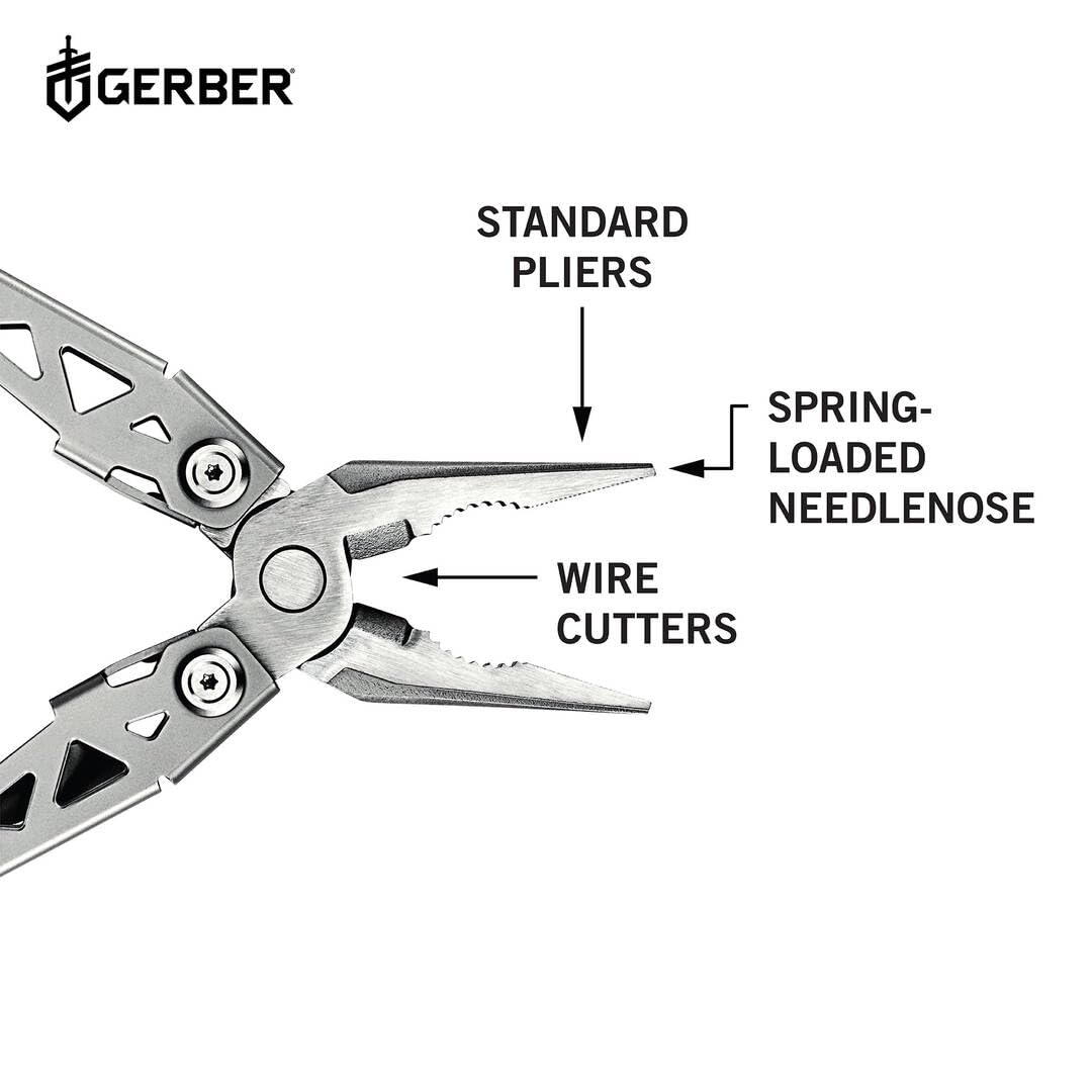 Gerber Gear Suspension-NXT 15-in-1 EDC Multi tool with Pocket Knife, Needle Nose Pliers and Wire Stripper Tools, Gifts for Men, Survival and Camping Gear, Stainless Steel
