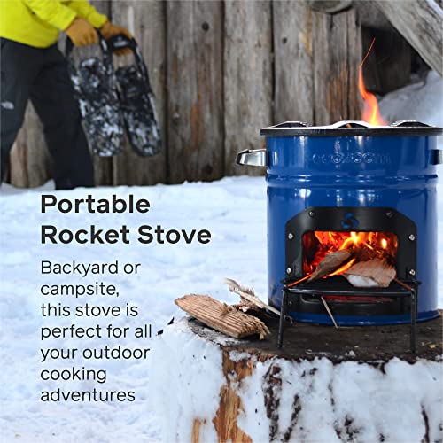 Rocket Stove Heavy Duty Portable Camp Stove for Outdoor Cooking, Versa Dual-Fuel (Wood & Charcoal)