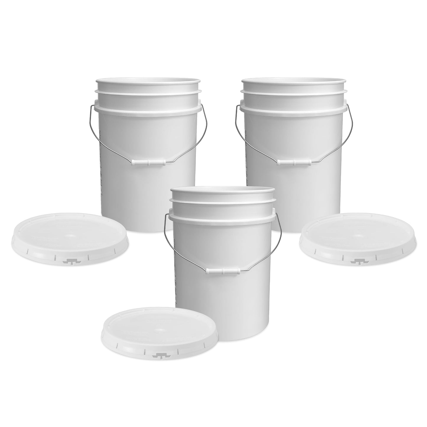 ePackageSupply 5 Gallon White Bucket & Lid, Made in The USA, Durable 90 Mil All Purpose Pail, Food Grade, Contains No BPA Plastic, Premium HPDE, 6 Pack