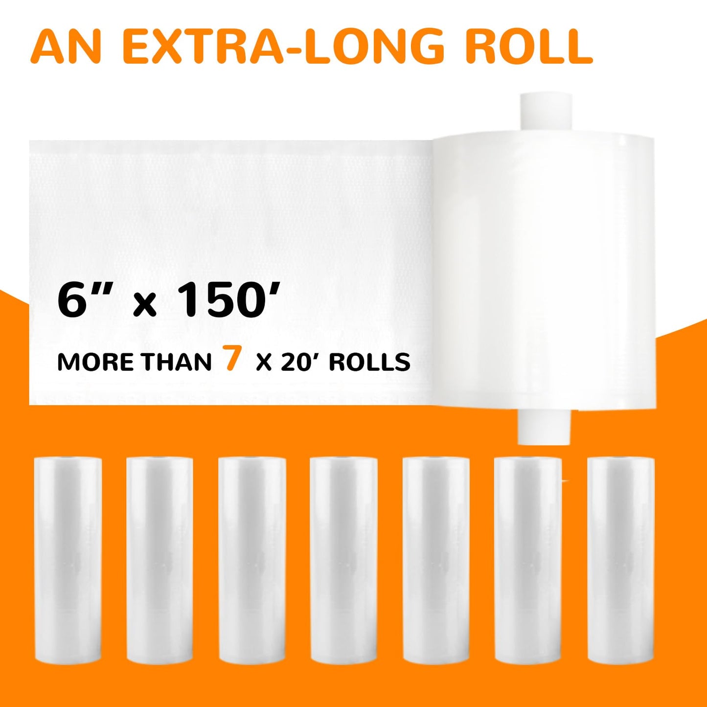 Wevac 11” x 150’ Food Vacuum Seal Roll Keeper with Cutter, Ideal Vacuum Sealer Bags for Food Saver, BPA Free, Commercial Grade, Great for Storage, Meal prep and Sous Vide
