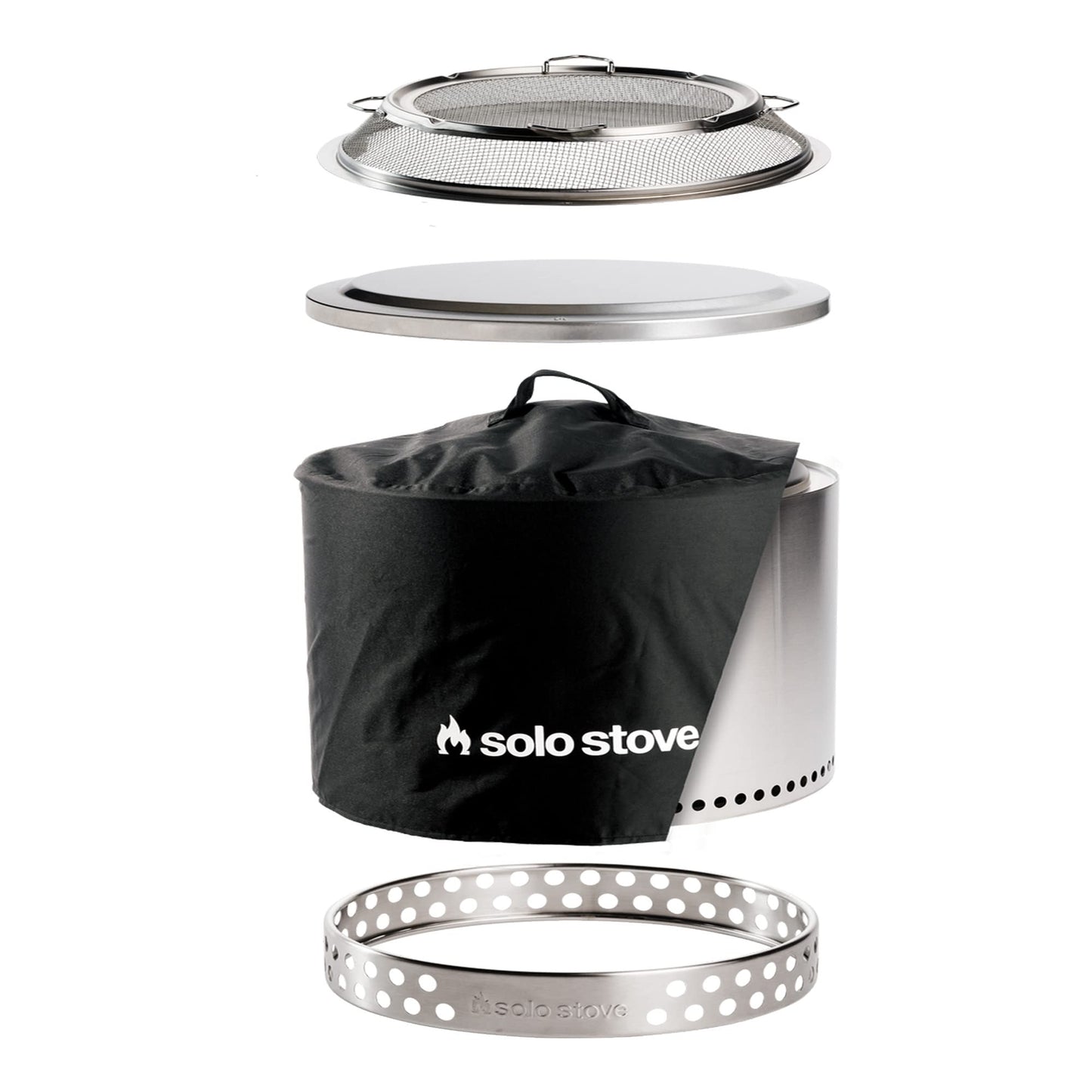 Solo Stove Yukon 2.0, 27 Inch Smokeless Fire Pit with Removable Ash Pan - Wood Burning Portable Stainless Steel Outdoor Fireplace, Stainless Steel, Ideal for 6 or More People, 38 lbs