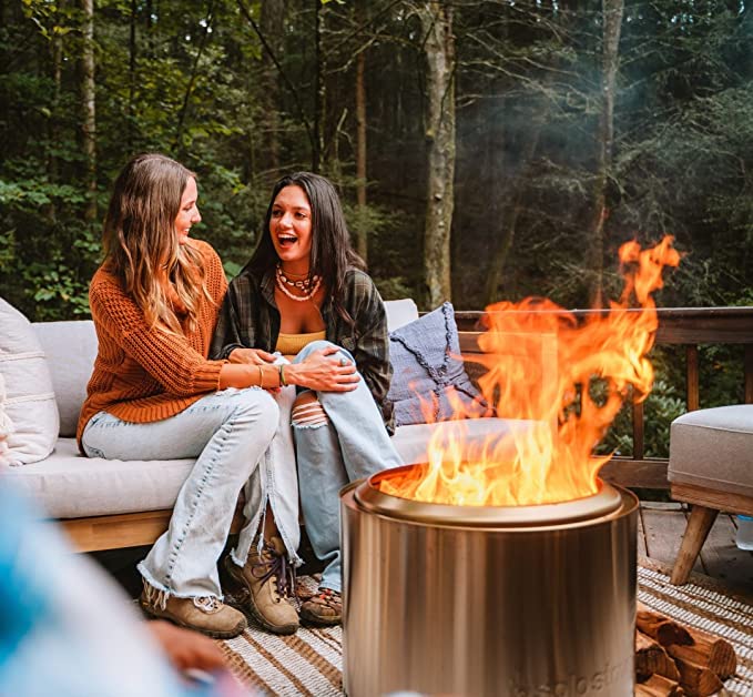 Solo Stove Bonfire 2.0 with Stand, 19.5 Inch Smokeless Fire Pit with Removable Ash Pan - Portable Outdoor Fire Pit - Stainless Steel Wood Burning Fireplace, Ideal for 4-6 People, 21.75 lbs