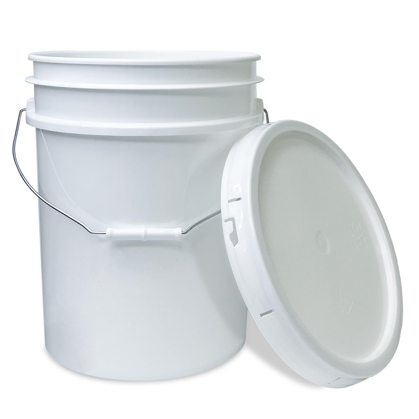 ePackageSupply 5 Gallon White Bucket & Lid, Made in The USA, Durable 90 Mil All Purpose Pail, Food Grade, Contains No BPA Plastic, Premium HPDE, 6 Pack