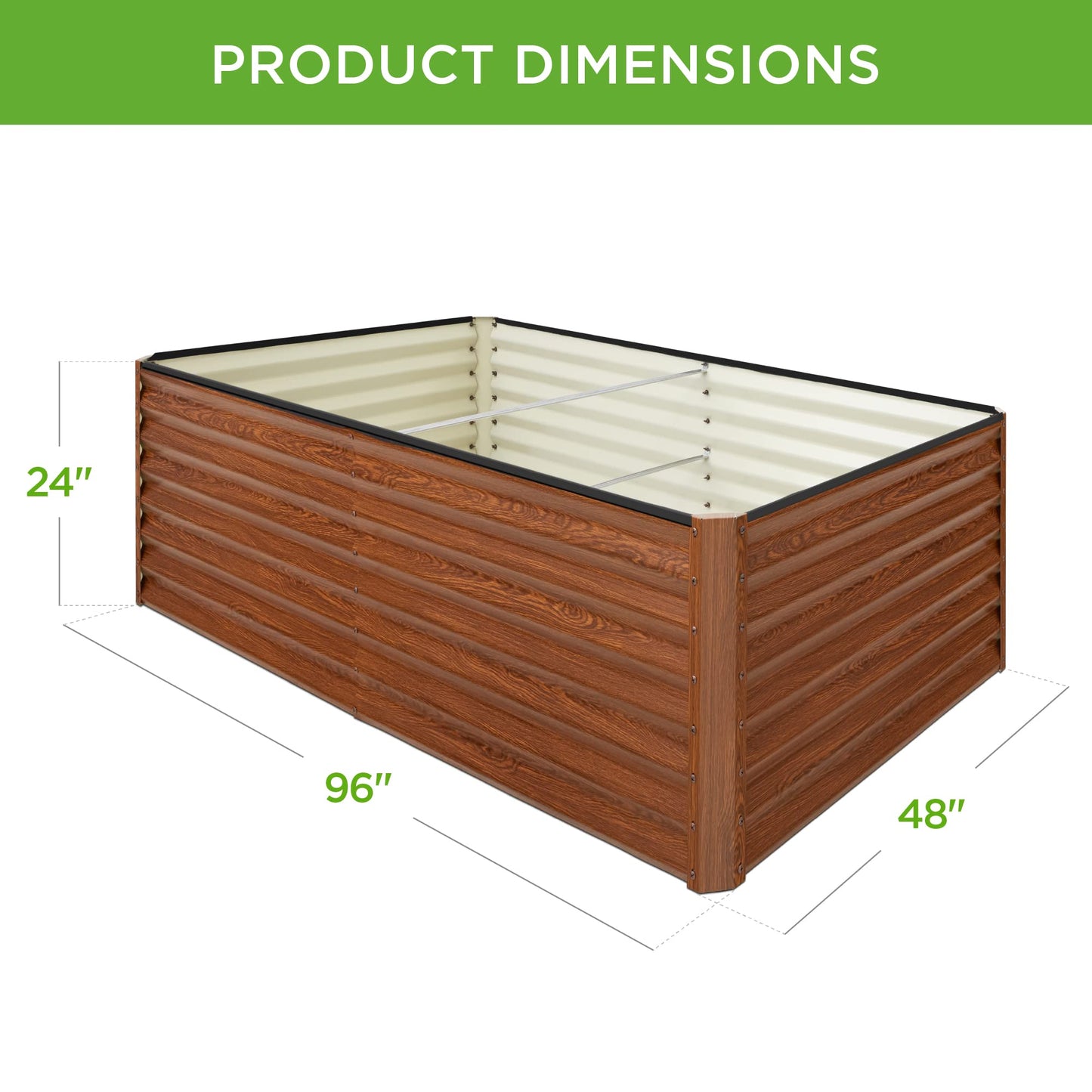 Best Choice Products 8x4x2ft Outdoor Metal Raised Garden Bed, Deep Root Planter Box for Vegetables, Flowers, Herbs, and Succulents w/ 478 Gallon Capacity - Gray