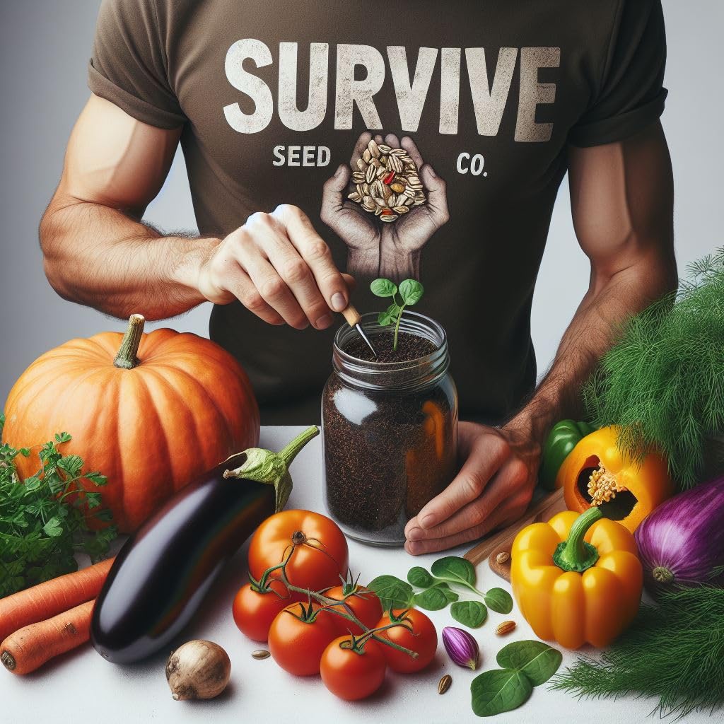 #1 Set of 70 Survival Vegetable Seeds Garden Kit Over 11,900 Seeds Non-GMO and Heirloom, Great for Emergency Bugout Survival Gear Seeds for Planting Vegetables and Fruits Herbs - Survive Seed Co.