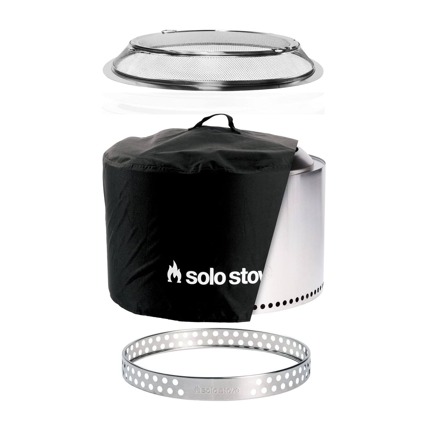 Solo Stove Yukon 2.0, 27 Inch Smokeless Fire Pit with Removable Ash Pan - Wood Burning Portable Stainless Steel Outdoor Fireplace, Stainless Steel, Ideal for 6 or More People, 38 lbs
