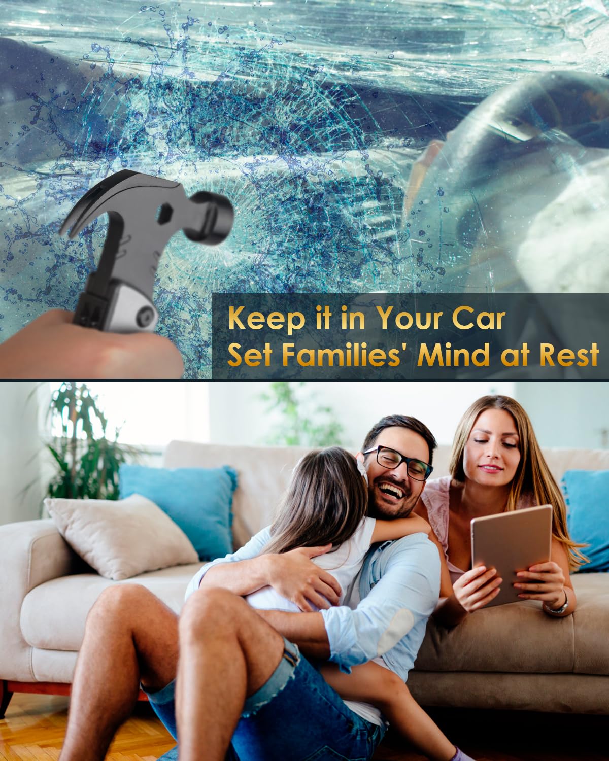 Multitool Camping Accessories Stocking Stuffers for Men Dad Gifts, 13 In 1 Survival Multi Tools Hammer Christmas Cool Gadgets for Adults Him Boyfriend Husband Grandpa Women Birthday Valentines Fathers