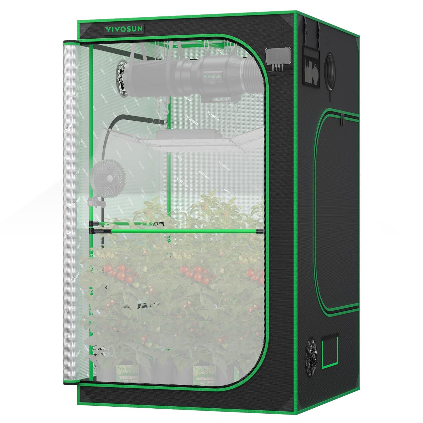 VIVOSUN P224 24"×24"×48" PRO Grow Tent, with Thick 1 inch Poles, Strengthened High Reflective Mylar Oxford Fabric & Extra Hanging Bars for Hydroponics Indoor Plant for AeroLight A100, No High CFM Kit