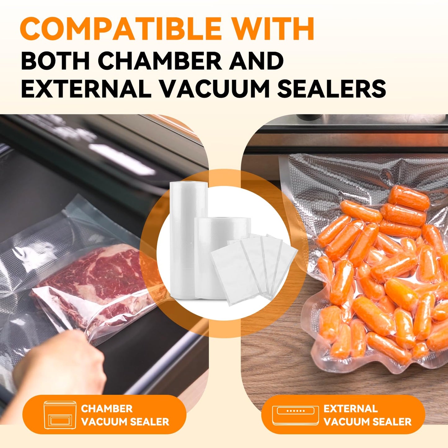 Wevac 11” x 150’ Food Vacuum Seal Roll Keeper with Cutter, Ideal Vacuum Sealer Bags for Food Saver, BPA Free, Commercial Grade, Great for Storage, Meal prep and Sous Vide