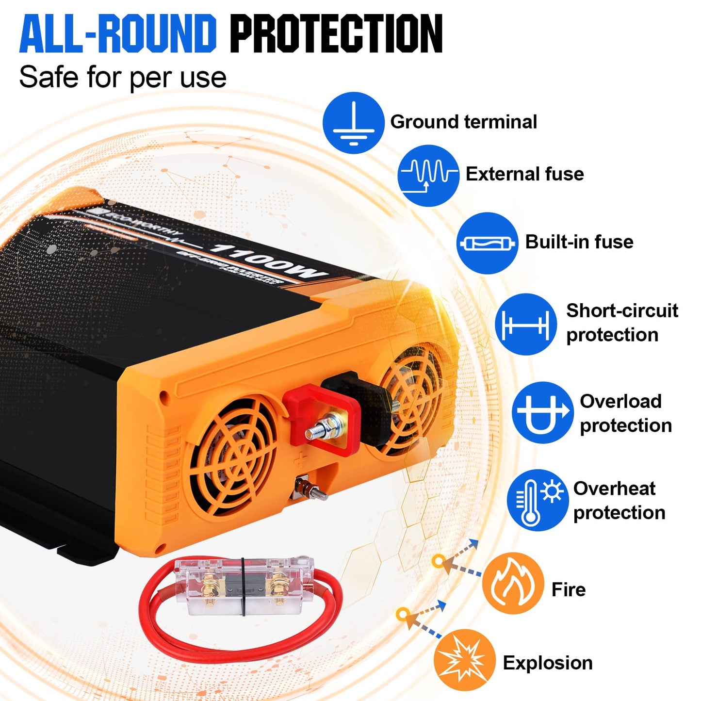 ECO-WORTHY 1000W 4KWH Solar Wind Power Kit: 1*400W Wind Turbine + 6*100W Solar Panel + 2*12V 100Ah Lithium Battery + 1*24V 3000W Inverter for Home/RV/Boat/Farm/Street Light and Off-Grid Appliances