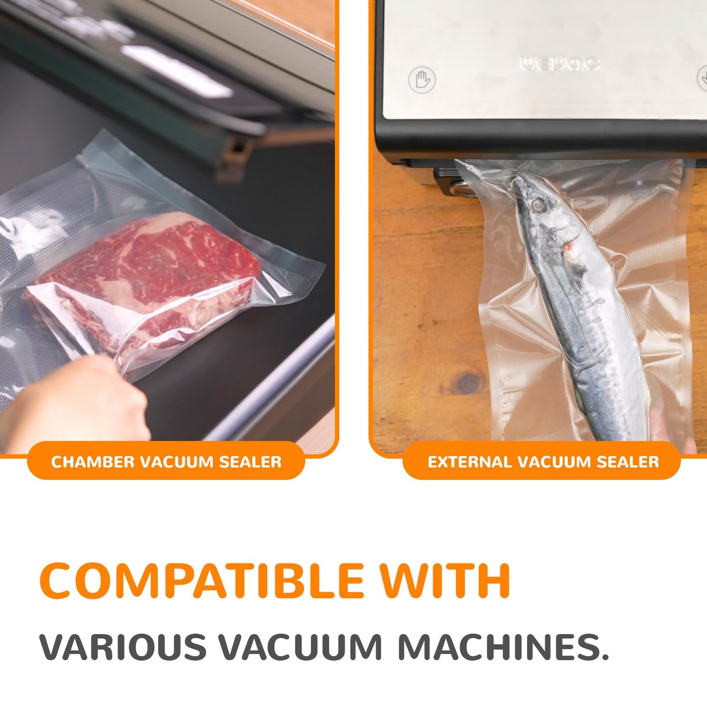 Wevac 11” x 150’ Food Vacuum Seal Roll Keeper with Cutter, Ideal Vacuum Sealer Bags for Food Saver, BPA Free, Commercial Grade, Great for Storage, Meal prep and Sous Vide