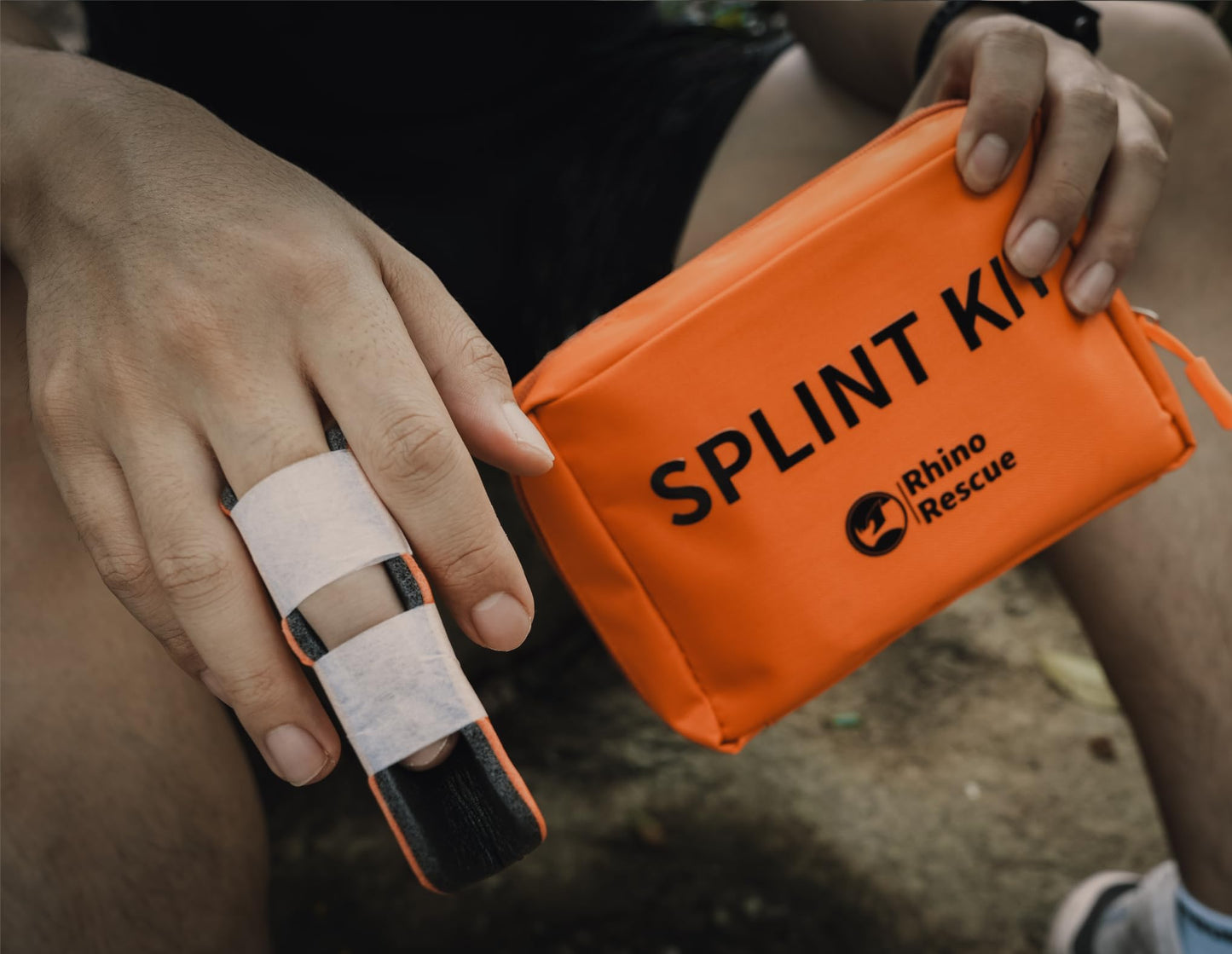 RHINO RESCUE First Aid Splint 36" X 4.3" Orange-Gray, Keep Bones in Position (1, Folded)