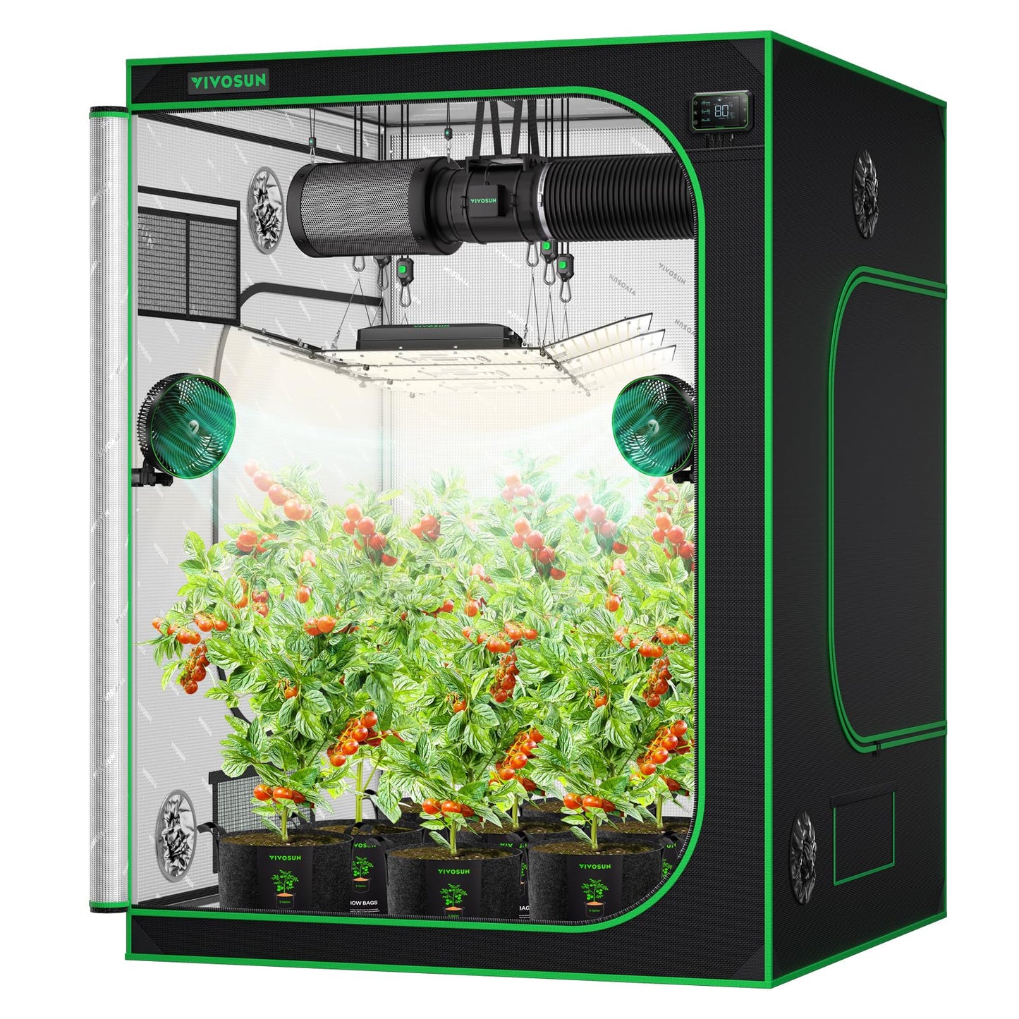VIVOSUN S425 4x2 Grow Tent, 48"x24"x60" High Reflective Mylar with Observation Window and Floor Tray for Hydroponics Indoor Plant for VS2000