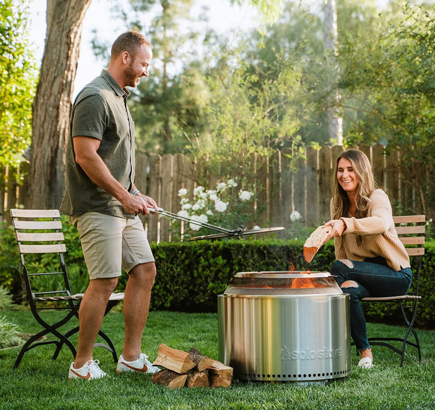 Solo Stove Yukon 2.0, 27 Inch Smokeless Fire Pit with Removable Ash Pan - Wood Burning Portable Stainless Steel Outdoor Fireplace, Stainless Steel, Ideal for 6 or More People, 38 lbs