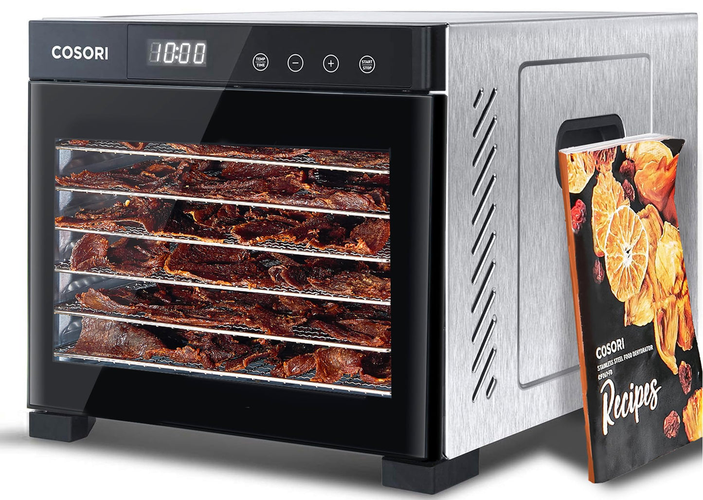 COSORI Food Dehydrator, Bigger Than 7 Trays With Large 6.5" Drying Space, 600W Power Saves More Time Than 480W, 165Β°F Dehydrated Dryer for Jerky, Dog Treats, Herbs, Meat, Fruit, and Yogurt, Silver