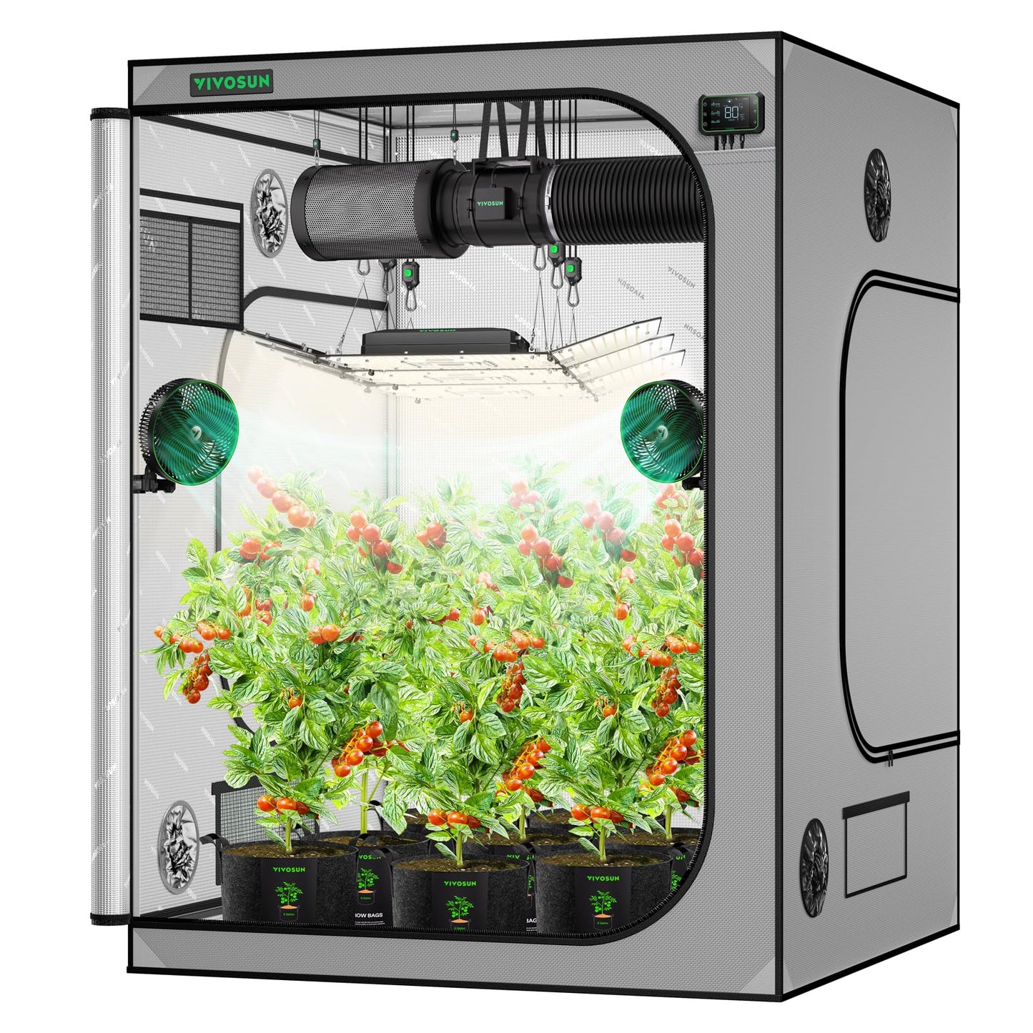 VIVOSUN S425 4x2 Grow Tent, 48"x24"x60" High Reflective Mylar with Observation Window and Floor Tray for Hydroponics Indoor Plant for VS2000