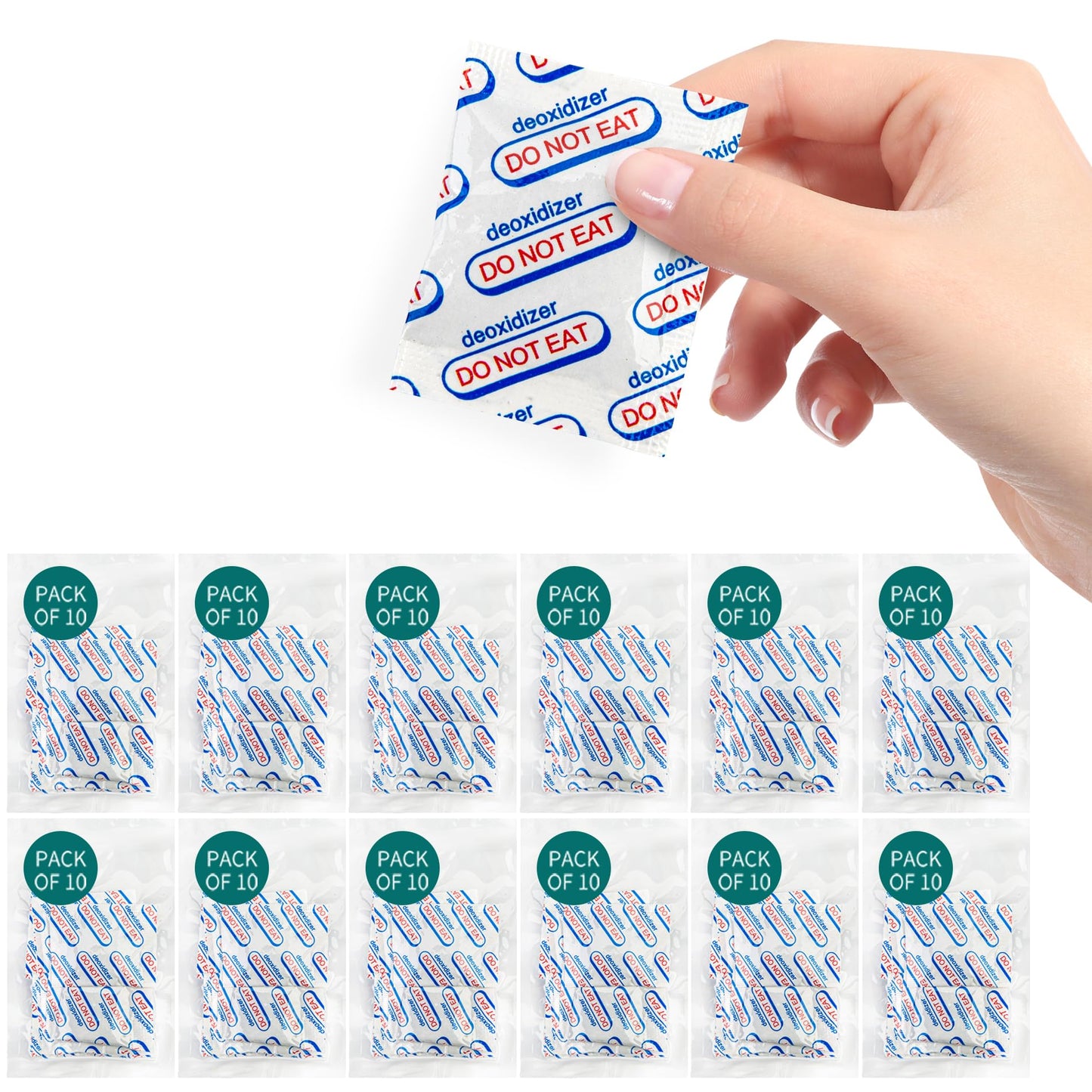 200 Packs 500CC Food Grade Oxygen Absorbers (10 Packs x 1 Vacuum Bag) Oxygen Absorbers for Food Storage, Oxygen Packet for Long Term Food Storage - O2 Absorbers for Food Grade