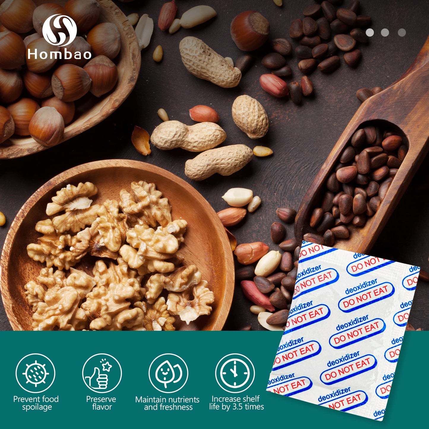 200 Packs 500CC Food Grade Oxygen Absorbers (10 Packs x 1 Vacuum Bag) Oxygen Absorbers for Food Storage, Oxygen Packet for Long Term Food Storage - O2 Absorbers for Food Grade