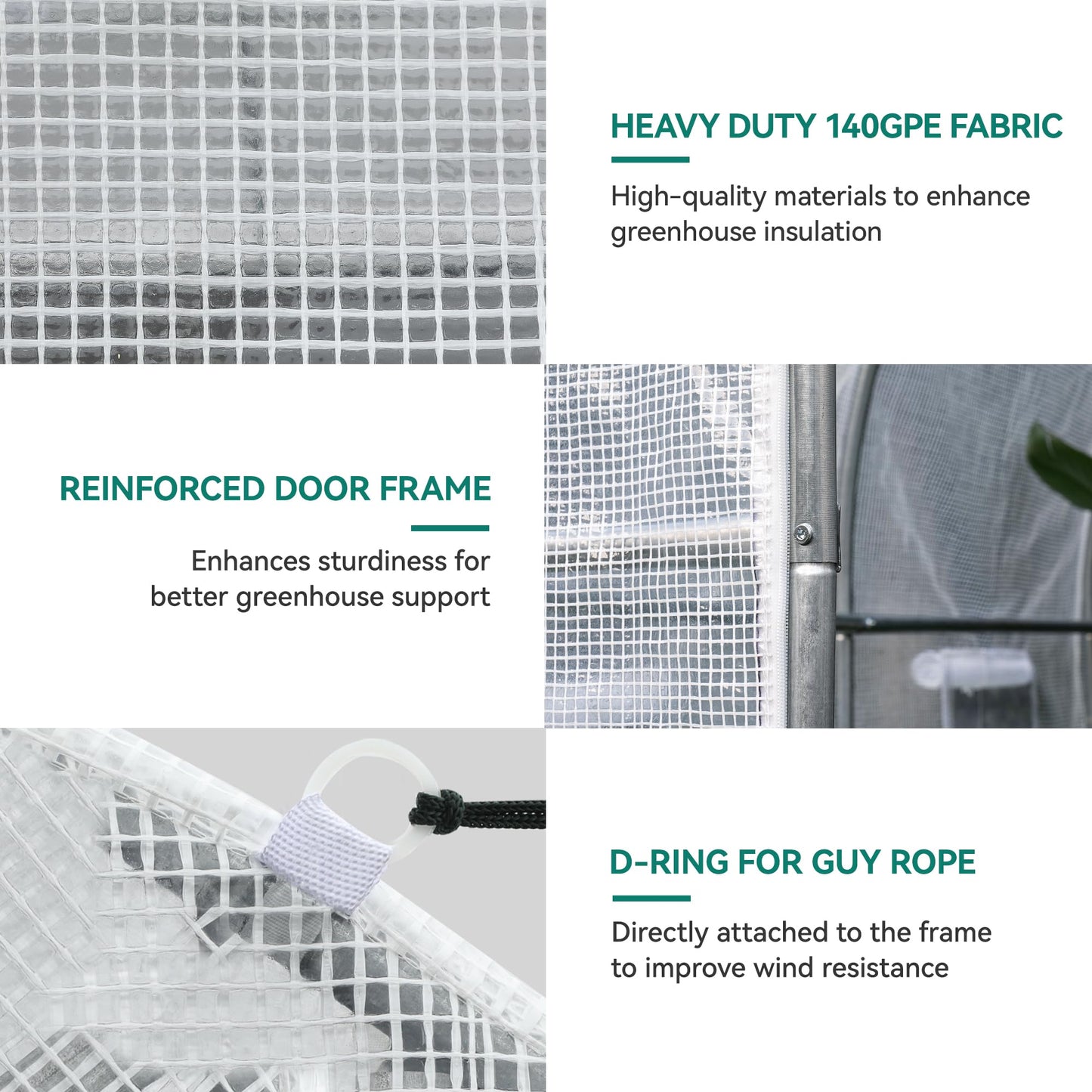 YITAHOME 26x10x6.5ft Greenhouse Large Heavy Duty Tunnel Green Houses Outdoor Plant Gardening Upgraded Galvanized Steel Frame Zipper Doors 7 Crossbars Garden, Green