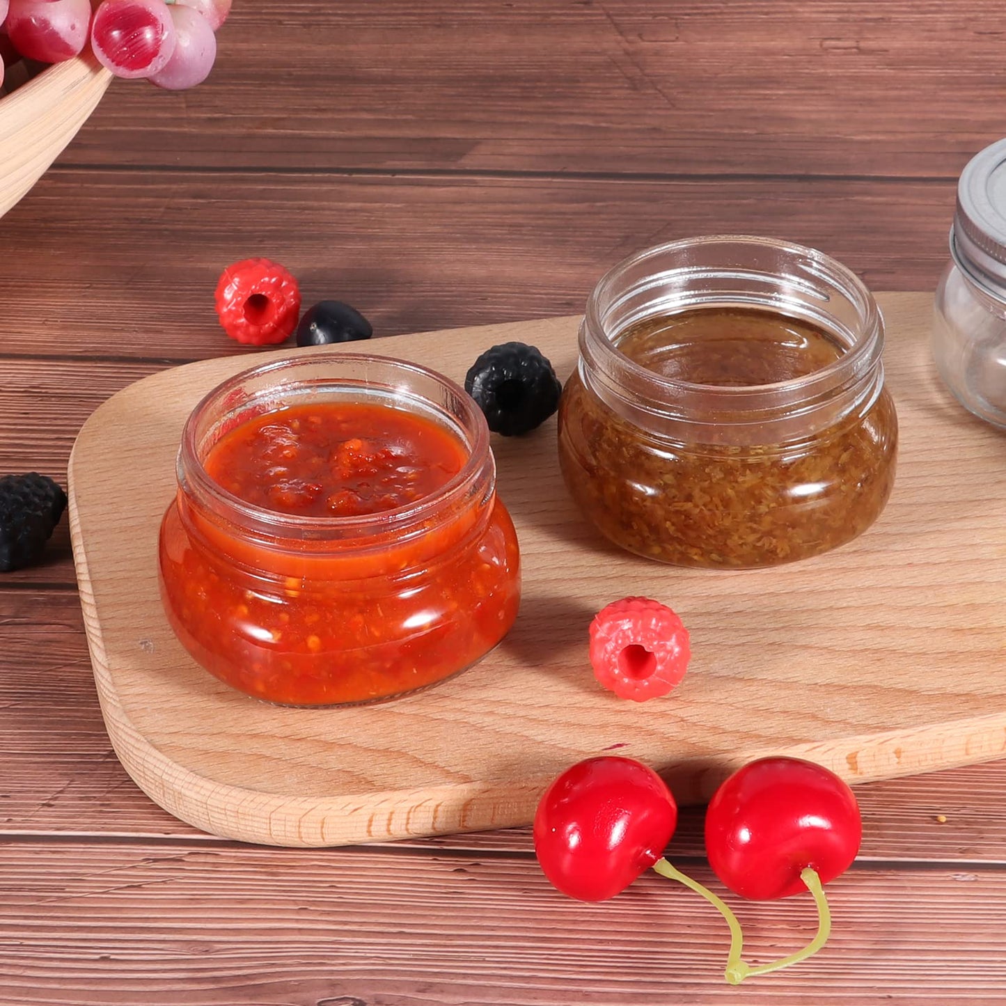 Betrome 8 oz Mason Jars, 24 Pack 240ml Glass Canning Jars with Regular Mouth Lids, Glass Storage Containers for Overnight Oats, Jam, Jelly, Honey, Beans, Spice, Wedding Party Favor, Shower Favor