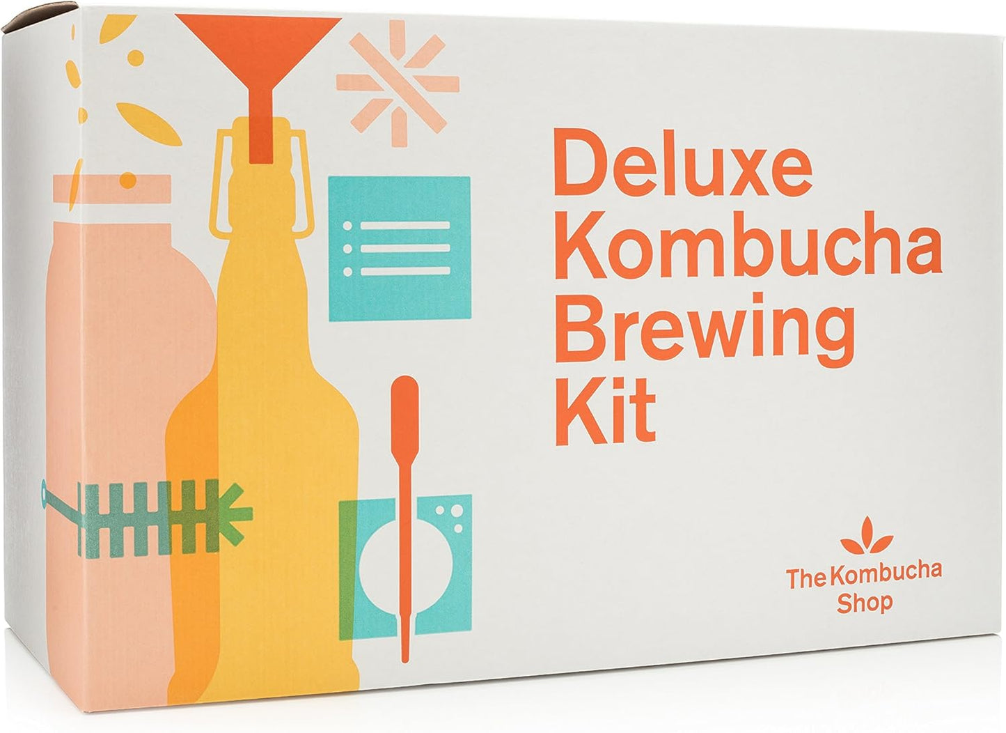 Deluxe Organic Kombucha Starter Kit - Six Swing Top Bottles, Stainless Steel Funnel, Custom Bottle Brush & Our Original Brewing Kit - The Kombucha Shop