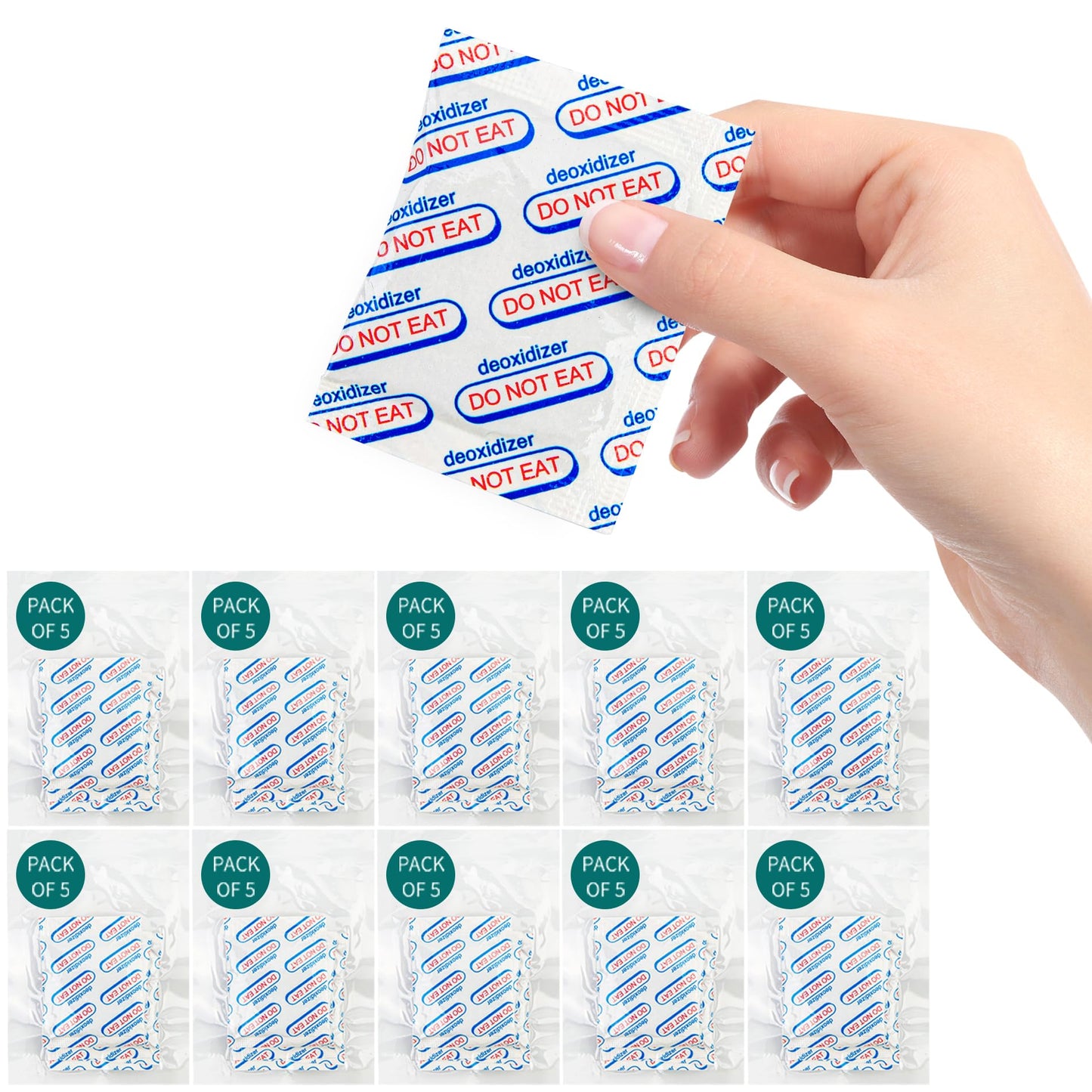 200 Packs 500CC Food Grade Oxygen Absorbers (10 Packs x 1 Vacuum Bag) Oxygen Absorbers for Food Storage, Oxygen Packet for Long Term Food Storage - O2 Absorbers for Food Grade