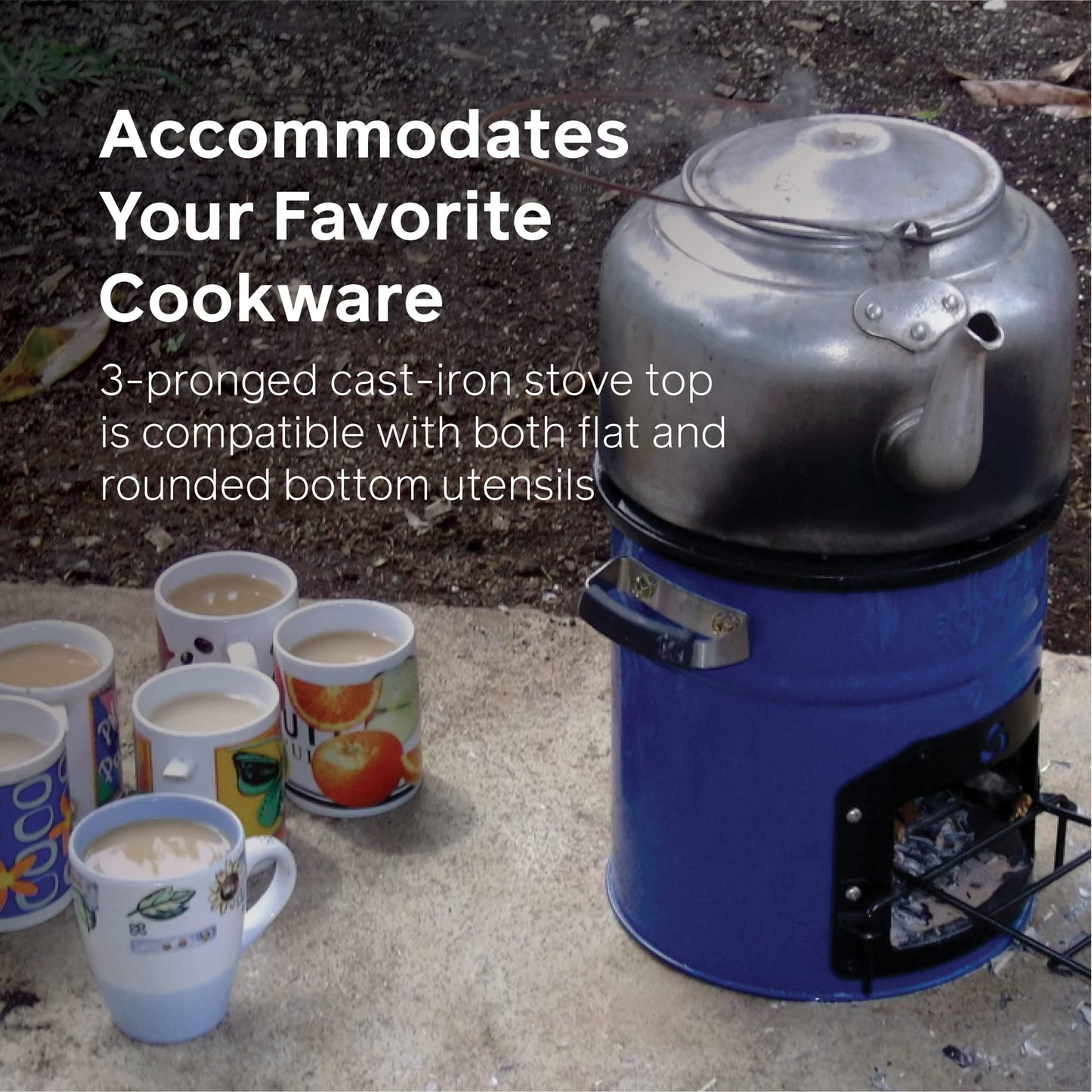Rocket Stove Heavy Duty Portable Camp Stove for Outdoor Cooking, Versa Dual-Fuel (Wood & Charcoal)
