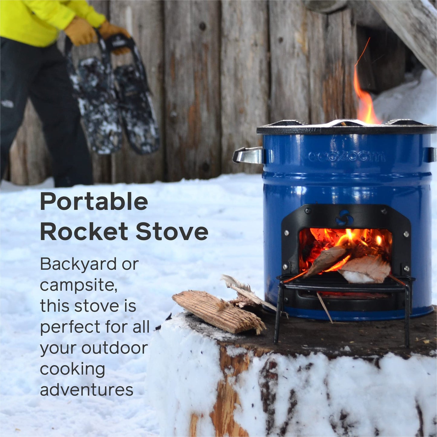 Rocket Stove Heavy Duty Portable Camp Stove for Outdoor Cooking, Versa Dual-Fuel (Wood & Charcoal)