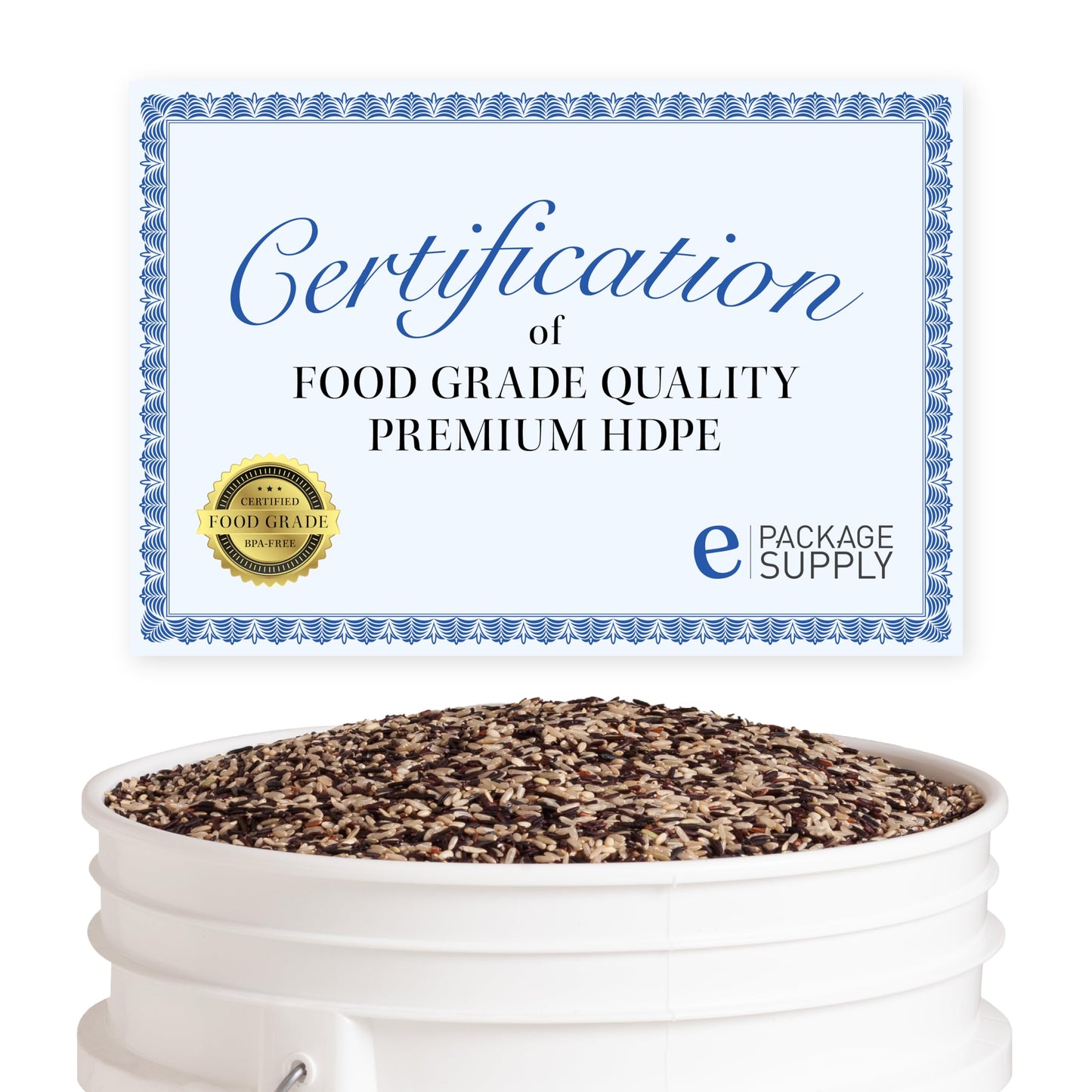 ePackageSupply 5 Gallon White Bucket & Lid, Made in The USA, Durable 90 Mil All Purpose Pail, Food Grade, Contains No BPA Plastic, Premium HPDE, 6 Pack