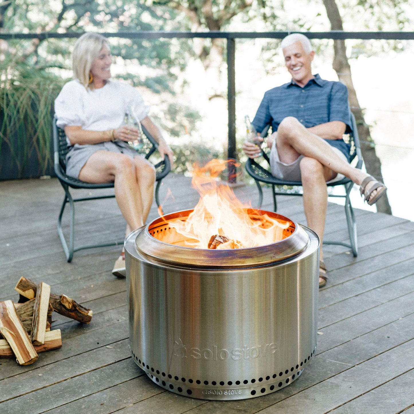 Solo Stove Yukon 2.0, 27 Inch Smokeless Fire Pit with Removable Ash Pan - Wood Burning Portable Stainless Steel Outdoor Fireplace, Stainless Steel, Ideal for 6 or More People, 38 lbs