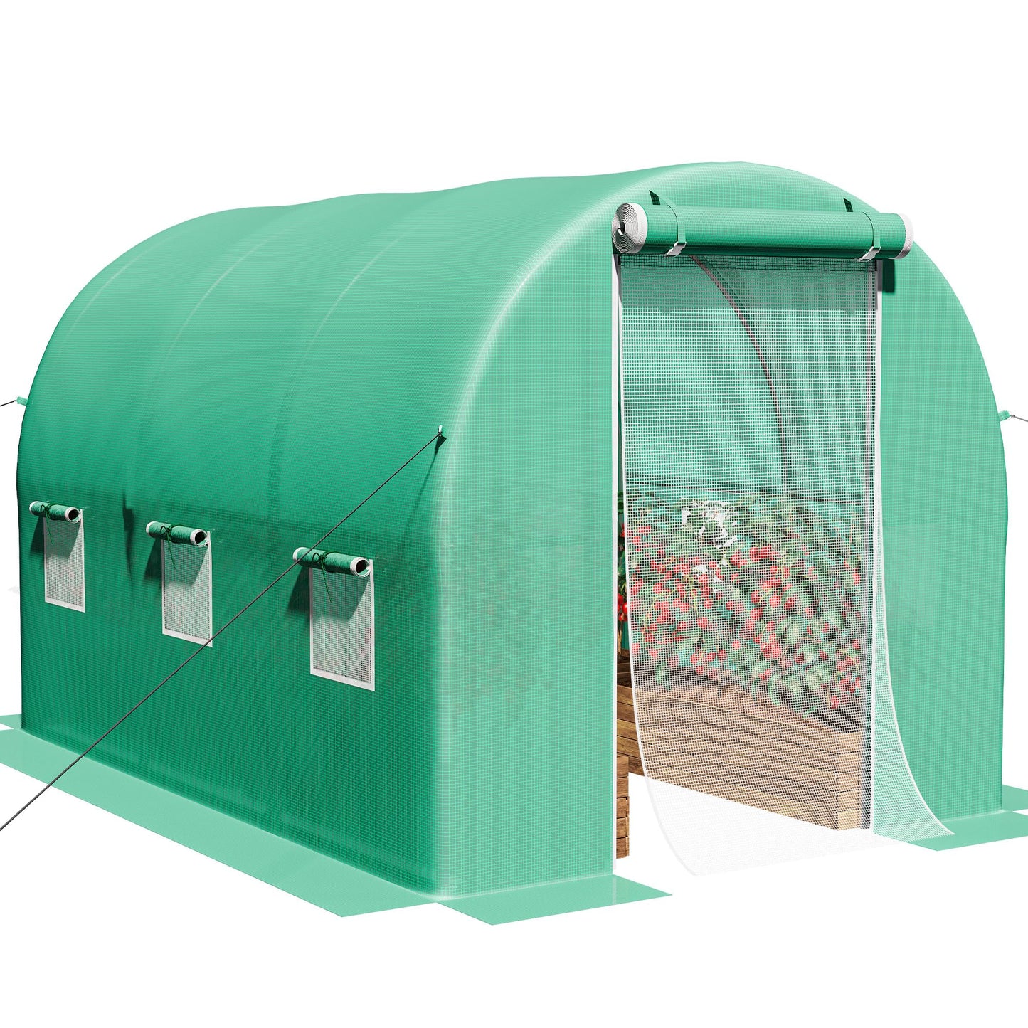 YITAHOME 26x10x6.5ft Greenhouse Large Heavy Duty Tunnel Green Houses Outdoor Plant Gardening Upgraded Galvanized Steel Frame Zipper Doors 7 Crossbars Garden, Green