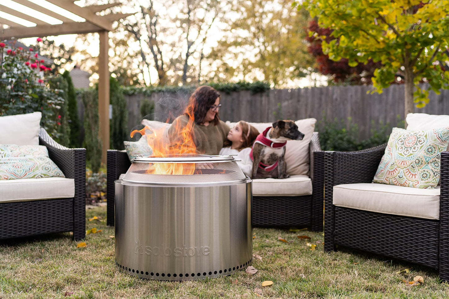 Solo Stove Yukon 2.0, 27 Inch Smokeless Fire Pit with Removable Ash Pan - Wood Burning Portable Stainless Steel Outdoor Fireplace, Stainless Steel, Ideal for 6 or More People, 38 lbs