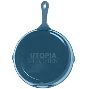 Utopia Kitchen Saute Fry Pan - Chefs Pan, Pre-Seasoned Cast Iron Skillet - Frying Pan 12 Inch - Safe Grill Cookware for Indoor & Outdoor Use - Cast Iron Pan (Black)