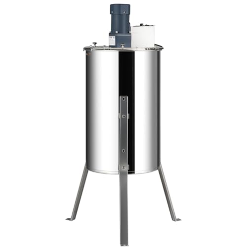 VEVOR Electric Honey Extractor, 2/4 Frame Stainless Steel Beekeeping Extraction, Honeycomb Drum Spinner with Transparent Lid, Apiary Centrifuge Equipment with Height Adjustable Stand