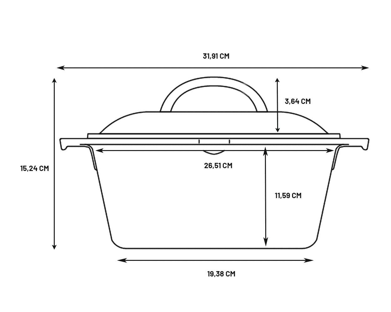 Lodge Pre-Seasoned Cast Iron Double Dutch Oven With Loop Handles, 5 qt