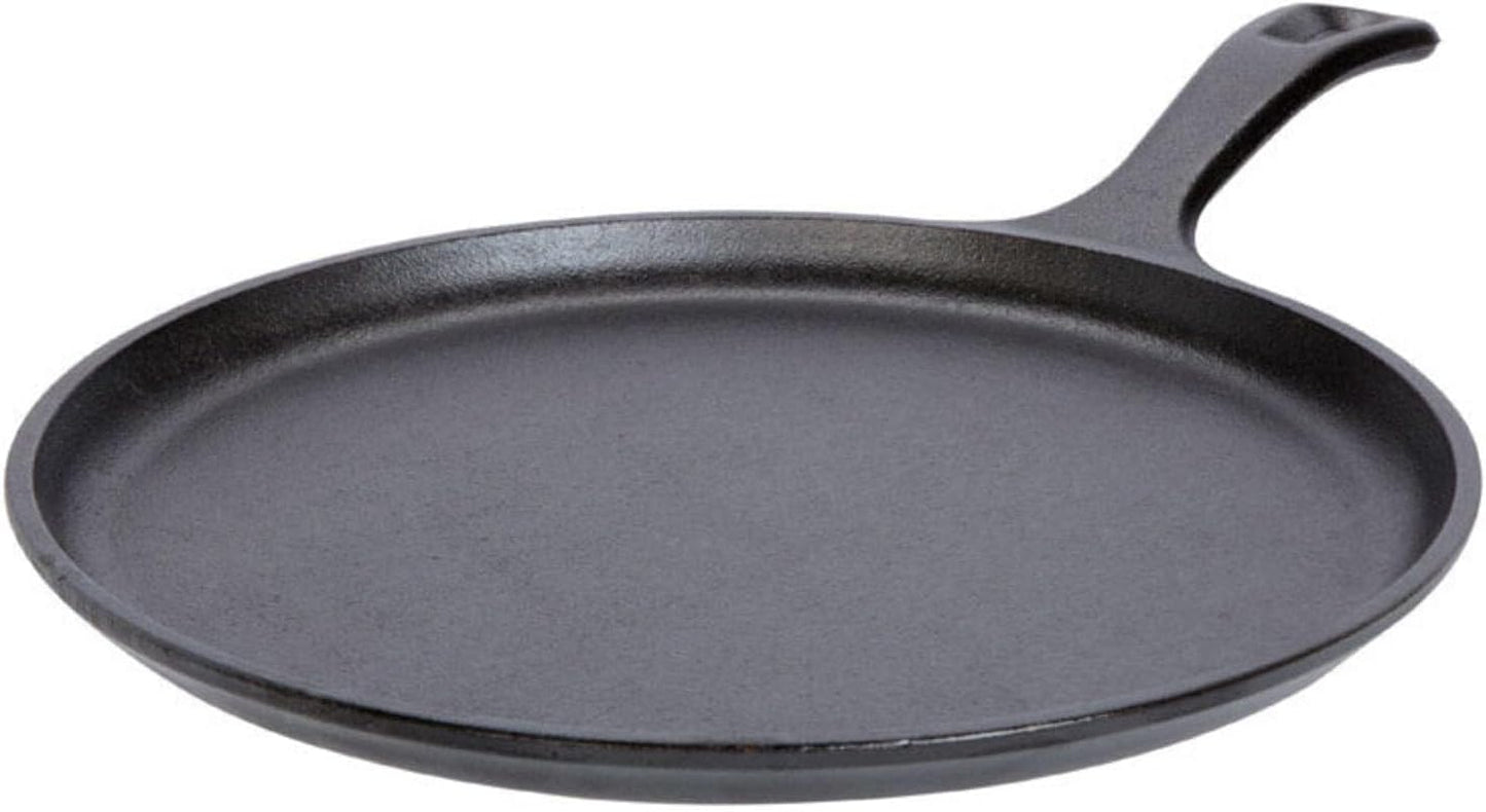 Lodge L9OG3 Cast Iron Round Griddle, Pre-Seasoned, 10.5-inch