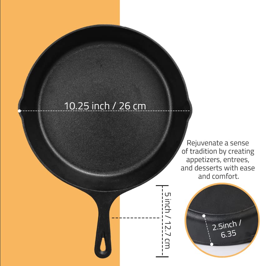 Utopia Kitchen Saute Fry Pan - Chefs Pan, Pre-Seasoned Cast Iron Skillet - Frying Pan 12 Inch - Safe Grill Cookware for Indoor & Outdoor Use - Cast Iron Pan (Black)