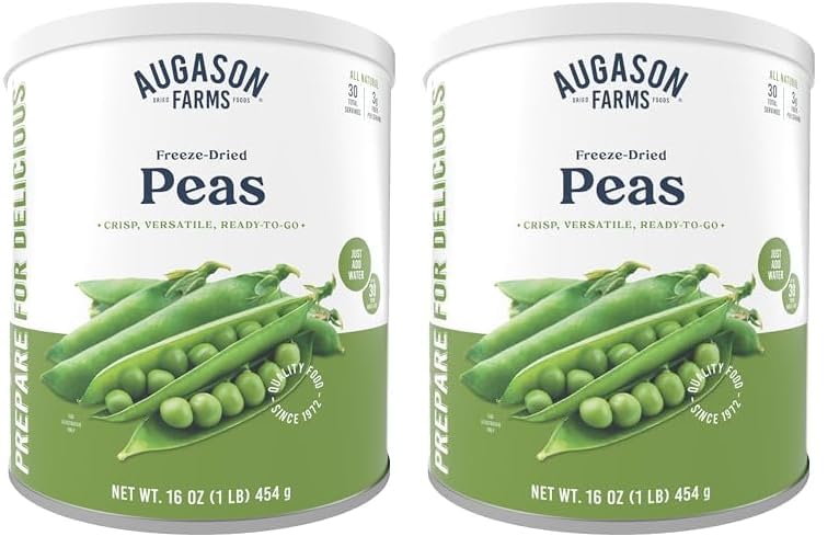 Augason Farms Freeze Dried Peas Can, Emergency Food Supply, Everyday Meals, 30 Servings