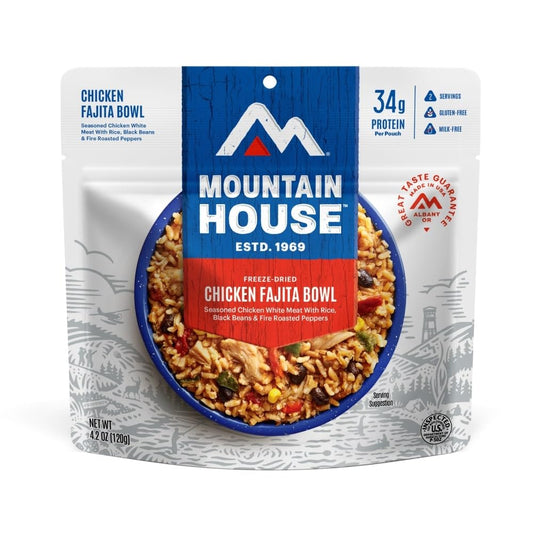 Mountain House Chicken Fajita Bowl | Freeze Dried Backpacking & Camping Food | 2 Servings | Gluten-Free