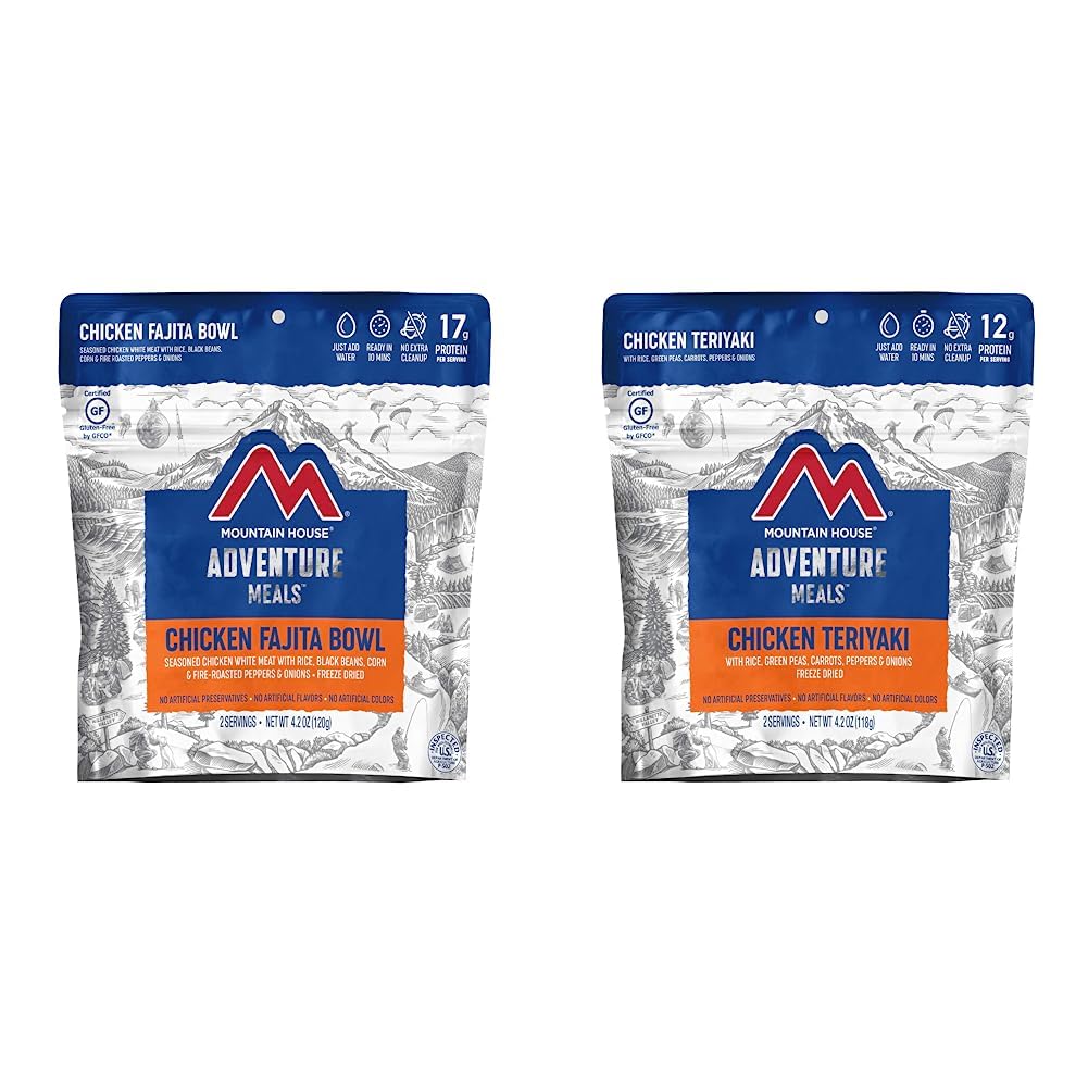 Mountain House Chicken Fajita Bowl | Freeze Dried Backpacking & Camping Food | 2 Servings | Gluten-Free