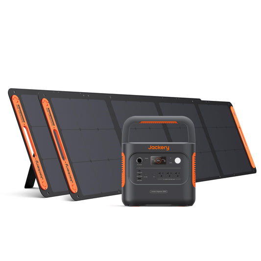 Jackery Solar Generator 2000 v2 with 2x200W Solar Panels, 2042Wh/2200W LiFePo4 Portable Power Station, 20ms UPS Home Backup, USB-C PD 100W Fast Charging for Power Outages, Emergencies, Camping & RVing