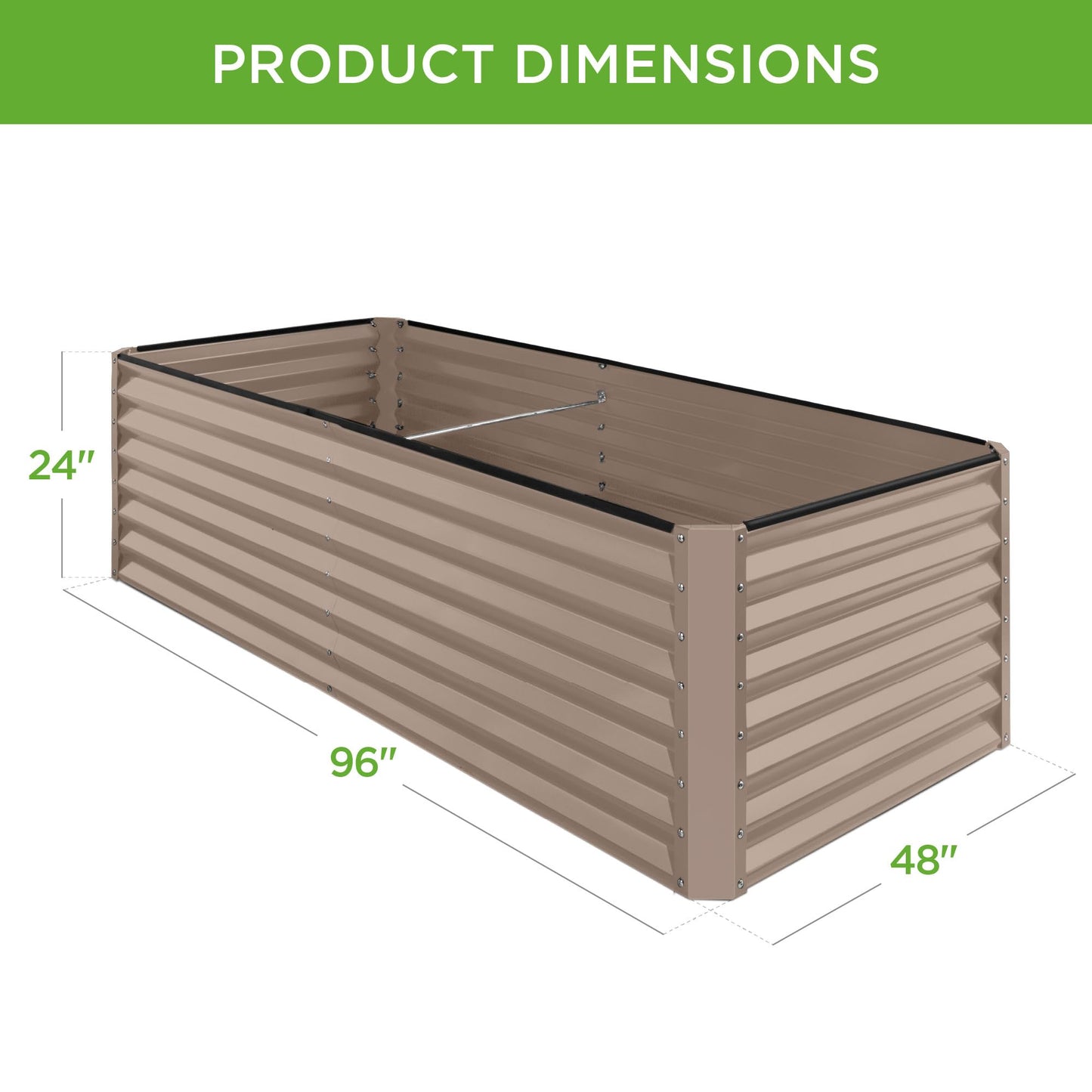 Best Choice Products 8x4x2ft Outdoor Metal Raised Garden Bed, Deep Root Planter Box for Vegetables, Flowers, Herbs, and Succulents w/ 478 Gallon Capacity - Gray