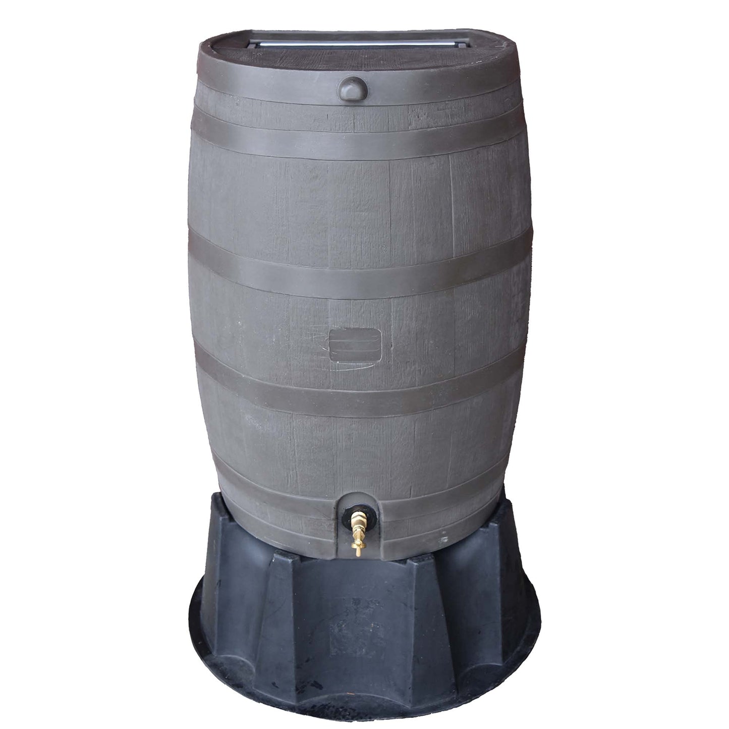 50-Gallon Rain Water Collection Barrel with Brass Spigot, Brown