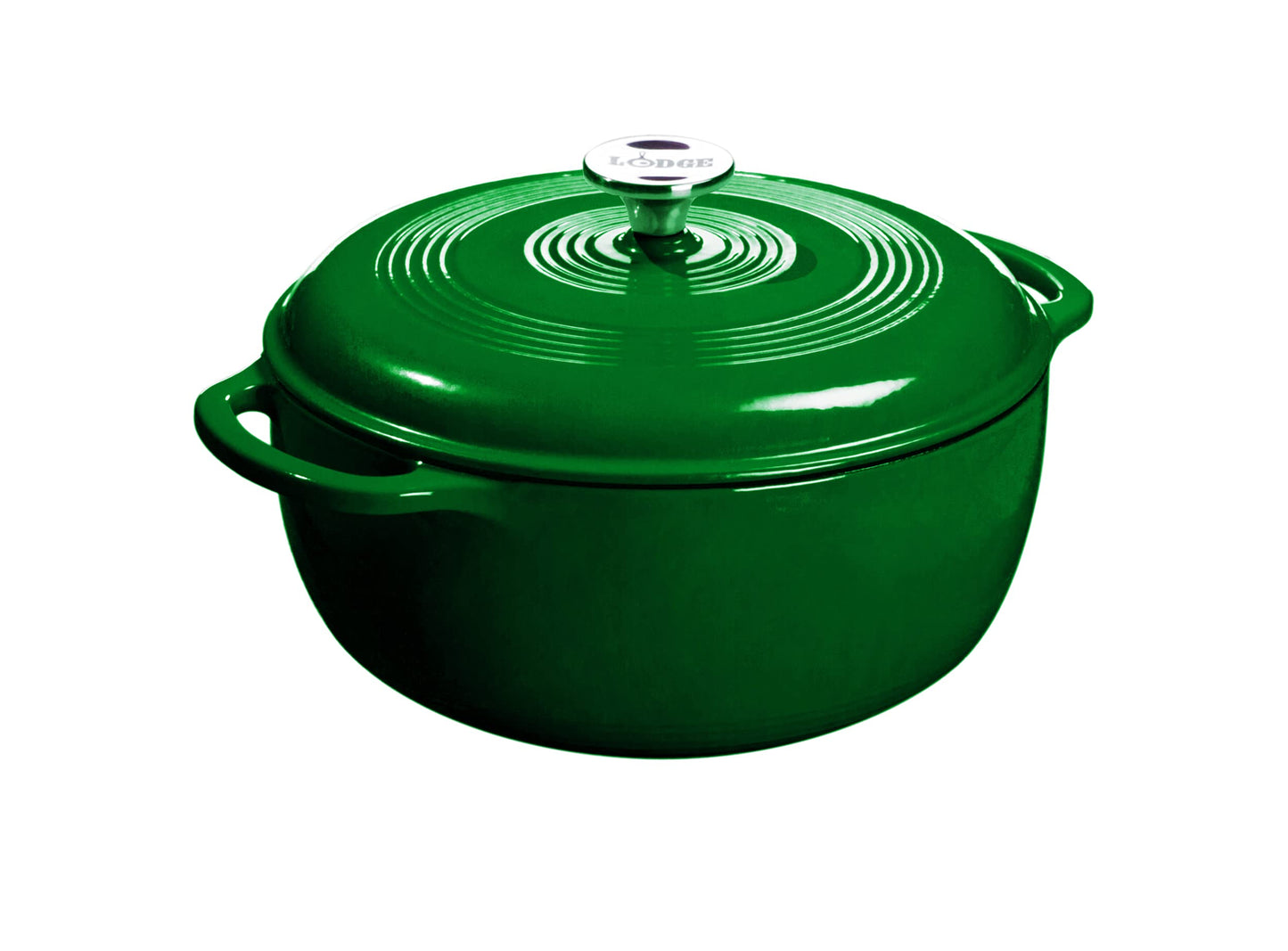 Lodge 6 Quart Enameled Cast Iron Dutch Oven with Lid – Dual Handles – Oven Safe up to 500° F or on Stovetop - Use to Marinate, Cook, Bake, Refrigerate and Serve – Blue