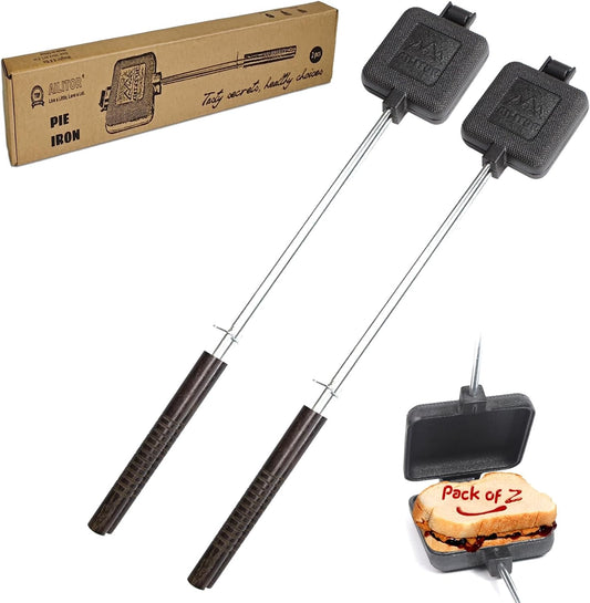 Cast Iron Camp Pie Cooker, Campfire Sandwich Maker (Pack of 2)