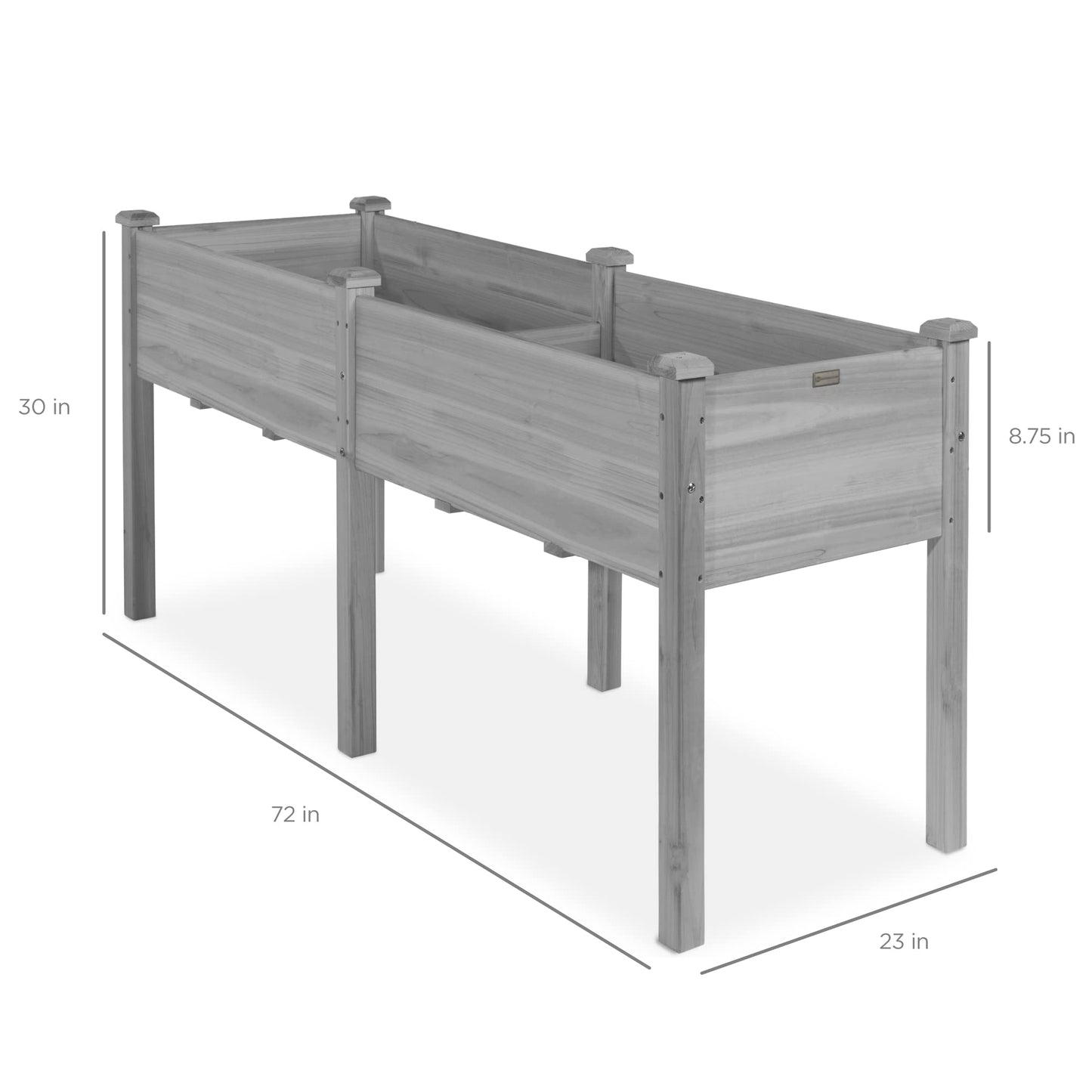 Best Choice Products 48x24x30in Raised Garden Bed, Elevated Wood Planter Box Stand for Backyard, Patio, Balcony w/Bed Liner, 200lb Capacity - Natural