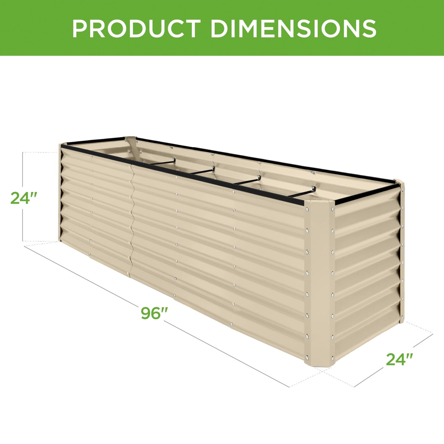 Best Choice Products 8x4x2ft Outdoor Metal Raised Garden Bed, Deep Root Planter Box for Vegetables, Flowers, Herbs, and Succulents w/ 478 Gallon Capacity - Gray