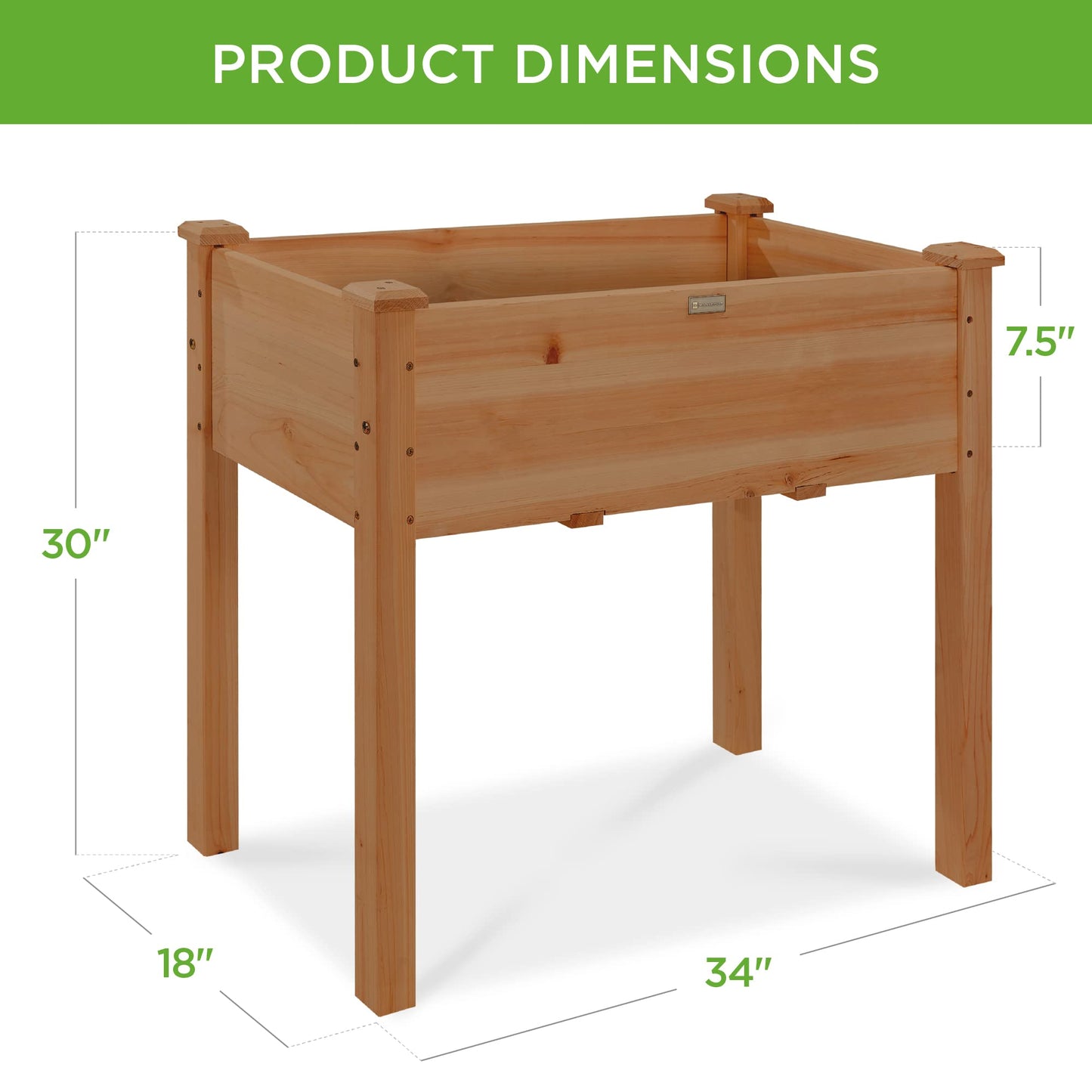 Best Choice Products 48x24x30in Raised Garden Bed, Elevated Wood Planter Box Stand for Backyard, Patio, Balcony w/Bed Liner, 200lb Capacity - Natural