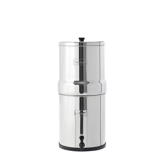 Big Berkey Gravity-Fed Stainless Steel Countertop Water Filter System 2.25 Gallon with 2 Authentic Black Berkey Elements BB9-2 Filters